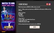 Watch to win event (Image via Garena)